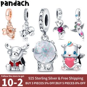 925 Silber für Pandora Charms Schmuck Perlen Anhänger Frauen Armbänder Perle Farbe Schneeflocke Musik Ball Charm