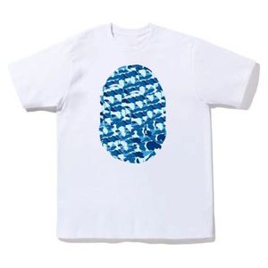 モンキーTシャツデザイナーTシャツサイド両面カモフラージュサメTシャツ服グラフィックティーカラフルなプリントシャツ稲妻綿シャツ92oy