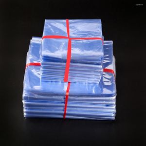 Hediye sargısı 100pcs pvc ısı büzülme film çantası plastik membran büzülebilir ambalaj net kozmetik kitapları ayakkabı depolama paketleme torbaları