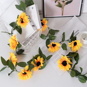 Decorative Flowers Sunflower Flower Rattan Artificial Home Winding Decoration Sun 10 Large F6027