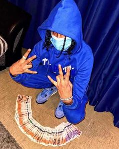 Men's Tracksuits Trapstar Man Set Chenille Decoded Hooded Tracksuit Bright Dazzling Blue White trapstar jacke schwarz Tidal flow design 389ess