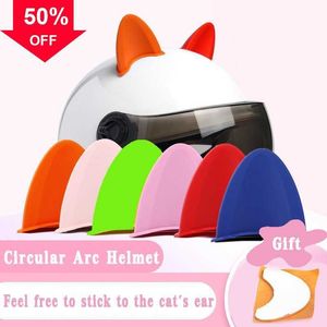 New Cat Ears Helmet Decoration Sticker Cute Cat Ears Stickers Motorcycle Electric Car Driving Styling Helmet Decals Accessories