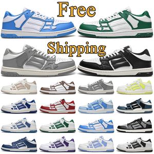 Men women designer casual shoes skelet bones runner mens sneakers skel top low black green white pink red lace up outdoor trainers