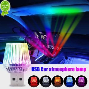 New Car Interior Led Diamond Colorful Auto Mini USB LED Atmosphere Lamps for Party Ambient Modeling Automotive PortablePlug Play