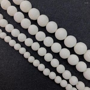Beads Synthetic Coral Seed Round Shape White Beaded Necklace Creation Designer Charm Jewelry Earrings Making Supplies 6-20mm