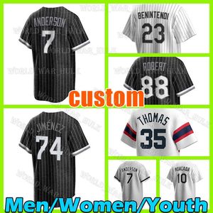 7 Tim Anderson basebolltröja Chicagos 74 Eloy Jimenez 23 Andrew Benintendi 88 Luis Robert Jr. Yoan Moncada White Sox Frank Thomas Bo Jackson Joe Kelly Yasmani Grandal