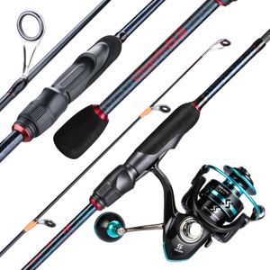 Rod Reel Combo Sougayilang fiske och ställ in resan snurrande kolfiberstång med för sjön 230609