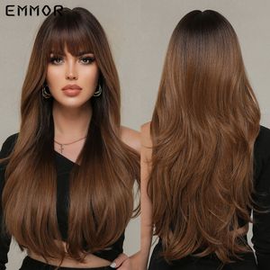 Синтетический омбр черный коричневый парики натуральные светлые волнистые волосы для женщин для женщин косплей оранжево-коричневые ежедневные парики с бэндфактором
