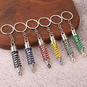 YKVL Keychains Lanyards Coilover Spring Car Part stötdämpare Keyring Alloy Keychain Keyring Spring stötdämpare Creative Llaveros Car F1 Fans