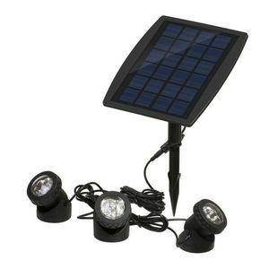 Solar Powered LED Landscape Spotlight Projection Light with 3 Lamps for Garden Pool Pond Outdoor Decoration & Lighting