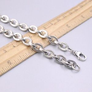 Chains Genuine S925 Sterling Silver Necklace 8mm Hollow O Link Chain 24.4inch For Man