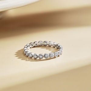 Cluster Rings S925 Silver Round Zirconia Row Diamond Full Zircon Korean Fashion Temperament Ring Luxury And Atmosphere Women's Wedding