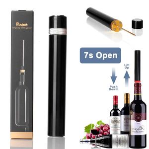 Apriscatole Tasca portatile Apribottiglie per vino Pompa a pressione d'aria Perno in acciaio inossidabile Cavatappi Dispositivo di rimozione del tappo Utensili da cucina Accessori per bar 230609