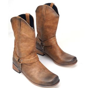 Botas Masculinas Clássicas Vintage Couro PU Sapatos Masculinos Quentes Deslizamento no Inverno Botas Gladiadoras Tamanho Grande 37 - 47 Botas de Salto Baixo para Homens