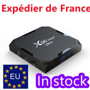 フランスX96からの出荷X96 Max Plus Ultra TV Box Android 11.0 AMLOGIC S905X4 2.4G/5G WIFI 8K H.265 HEVC 4K UHD 4GB 32GB