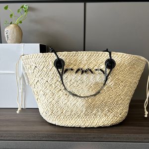 46 cm stora tygpåsar halm sommarstrandsäckar axelpåsar shoppingväskor korgväskor designer kvinnor väver handväskor handväska kapacitet virkning strand totes påse