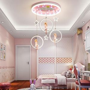 Lampadari Led Art Lampadario Lampada a sospensione per camera dei bambini Plafoniera Decorazione camera da letto per ragazza nordica per la decorazione di interni