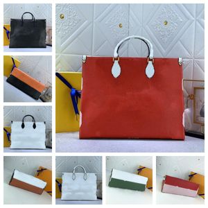 Designer Tote Shopping Bag Fashion Relievo Handbag Women Vintage Letter Print Large Capacity Genuine Leather Travel Mini Totes Bags