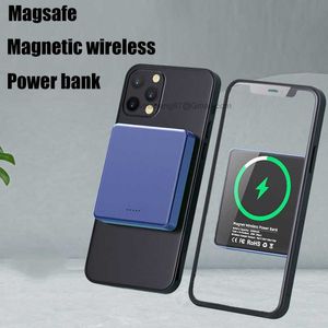 Carregamento sem fio magnético portátil com logotipo personalizado gratuito 5000mAh Power Banks para iPhone 13 12 Pro Max Magsafing Indução Carregamento rápido Carregador de bateria