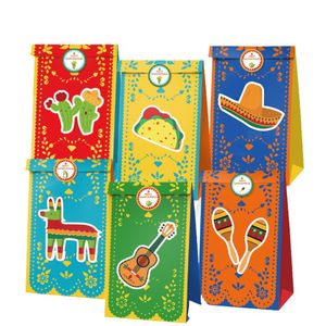 Embalagem Sacos Tema Festa de Aniversário Saco de Doces Papel Presente México Saco Marrom22X12X8Cm Drop Delivery Ota1S