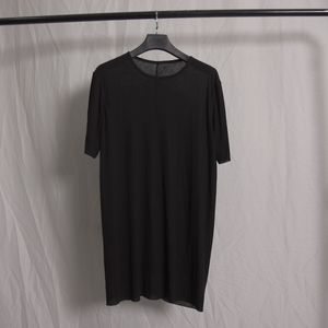 Marca de luxo lã semi transparente camiseta de alta qualidade camisetas femininas magro topos