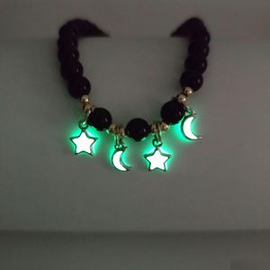 Beaded Fashion Moon Star Charm Armband Strands Glow in the Dark Luminous For Women Mens Drop Leverans smycken Armband DH2SJ
