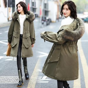 Women's Trench Coats YASUGUOJI 2023 Winter Thicken Quilted Women Korean Fashion Fur Collar Parkas Jacket Female Outwear Overcoat