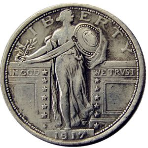 US 1917 P/S STAND STANDLITY Quarter Dollars Silver Plated Copy Mone