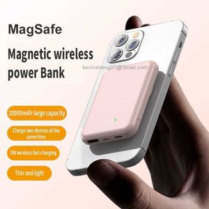 Gratis anpassad logotyp 10000mAh Mini Magnetic Power Banks Wireless Fast Charging Extern Battery Portable Stora kapacitetsladdare för iPhone12 13