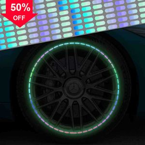 New DIY Car Luminous Reflective Dotted Line Decoration Creative Waterproof Cars Warning Sticker Strip Rim for Motorcycle Truck Phone