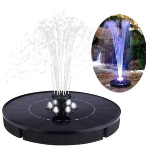 Trädgårdsdekorationer Solar Fountain LED Solar Water Fountain med LED -lampor för utomhuslandskap Garden Decor Floating Pool Fountain Solar Pump 230609