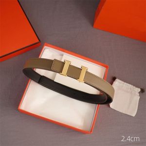 Cintura firmata per donna Cinture da uomo di lusso Cinture in pelle da 2,4 cm con fibbia dorata