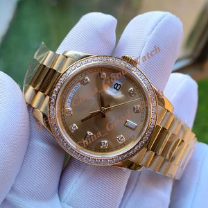 Super GMF Factory Unisex Watches 36MM Dual Date Gold Diamond Dial 18k Yellow Gold Sapphire Cal.3255 Movement Mechanical Automatic Men's Women's Unisex Wristwatches