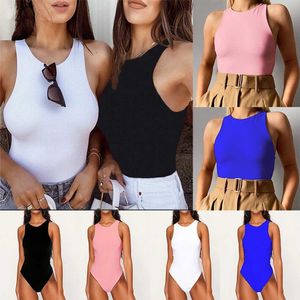 Womens Jumpsuits Rompers Body Polyester Tops Streetwear White Bodysuits Catsuit Size O Neck Summer Sleeveless Sexy Bodysuit Women Off Shoulder YKDs726 230609