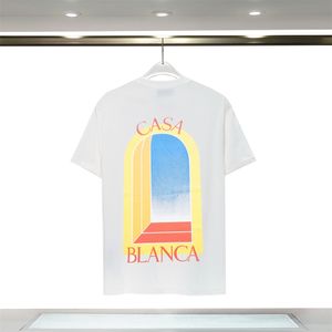 ラグジュアリーシャツ夏メンズデザイナーTシャツCASABLANC TシャツファッションメンカジュアルTシャツマン衣料品Tシャツテニスショーツスリーブ服USサイズS-2XL