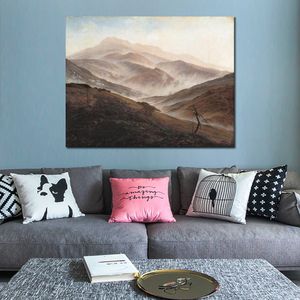 Романтический пейзаж Canvas Art Giant Mountains от Caspar David Friedrich рисунок