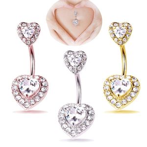 Navel Bell Button Rings Ring Tragus Barbell Body Piercing Jewelry Wholesale Stainless Steel Heart Belly For Women Girls Drop Delive Dhanb