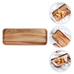 Plattor Acacia Wood Pallet Breakfast Tray dessert serverar hushållsfrukt kaffeförvaring