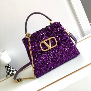 High quality designer bag women channel bag handbag high quality crossbody bag Genuine Leather sequin bags trendy letter pattern straddle shoulder bag free shippin