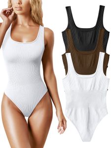 حللا المرأة رومبيات مضلعة bodysuit بديلة الصلبة ألوان صلبة خصر بايست