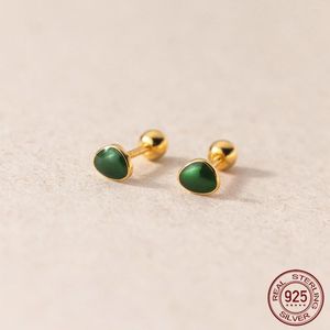 Stud Earrings La Monada Womens Silver 925 Green Drip Glue For Women Student Girl Nut Screw