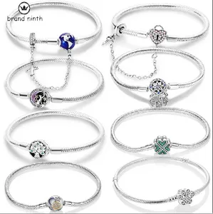 Argento 925 per pandora charms gioielli perline ciondolo ciondolo fai da te amore blocco serpente catena gatto artiglio braccialetto