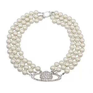 Designer smycken lyxhalsband högkvalitativ halsband Saturn Pearl motsvarighet personlighet avancerad unik klassiska läckra smycken Westwood