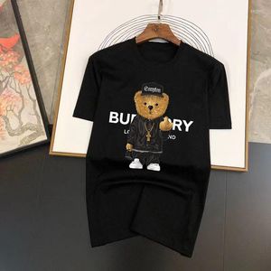 A115 verão letras en camiseta urso impressão algodão manga curta camisetas cor sólida wear streetwear topos camisa