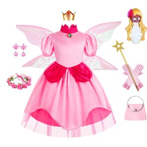 ガールズドレスピーチコスチュームキッズキッズプリンセスドレスフォーガールハロウィーンコスプレコスチューム子供キッズバースデーカーニバルパーティー服230609