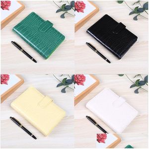Notepads Crocodile Pattern Notebook Binder A6 Soft Leather Notepad Er Aron Color Diary Journal Binders With Snap Drop Delivery Offic Dhz4U