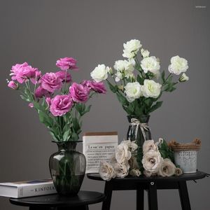 Decorative Flowers Artificial Flower Bellflower Tea Rose Home Decoration Fake Garden Party Table Arrangement Accessories Tiny