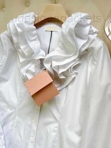 Kvinnors blusar Skjortor Designer High End Summer New Princess Style Cake Collar Sweet Age Reducing Solid Color Shirt FQWQ