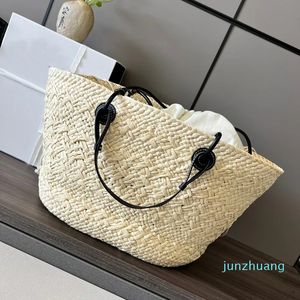 46 cm große Tragetaschen aus Stroh, Sommer-Strandtaschen, Umhängetaschen, Einkaufskorb, Handtaschen, Designer-Damen, Webhandtasche, Kapazität, gehäkelte Strandtaschen, Beutel 2023