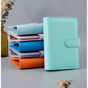 Blocos de notas 12 estilos A6 Couro Notebook Fichário Criativo Bloco de notas Er Simples Portátil Diário Estojo Material de escritório escolar Entrega direta Bu Dhl7C